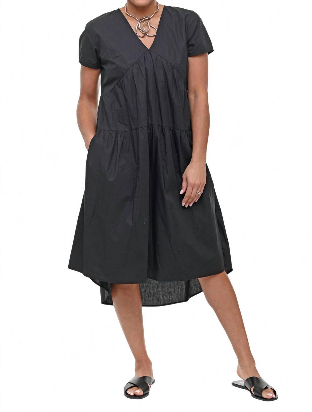 NEW TULIP CLOTHING carey short sleeves dress in black
